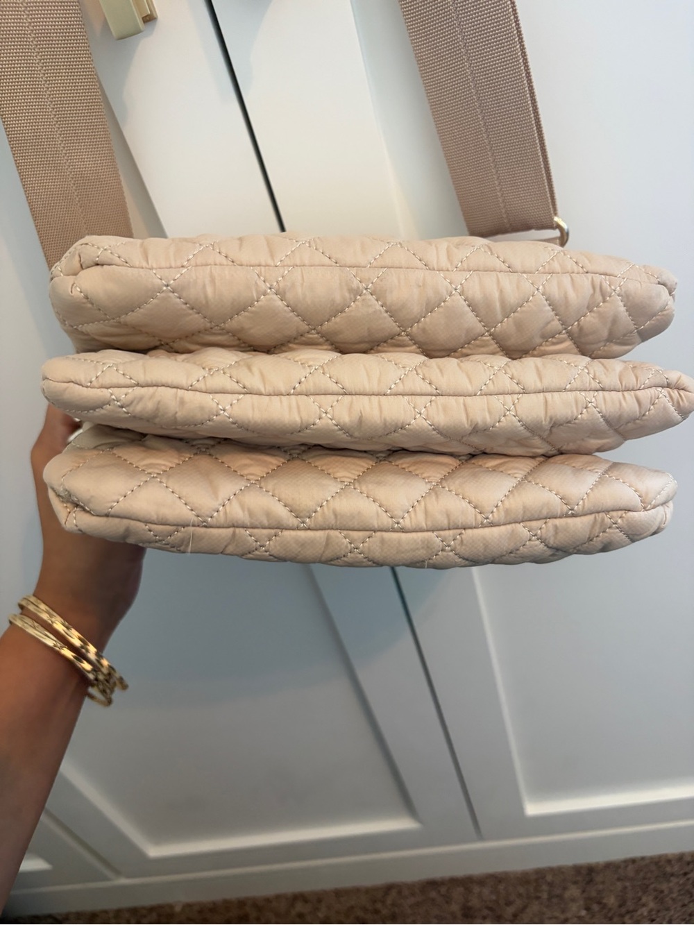MZ Wallace Quilted Crossbody Bag in Beige - Picture 5 of 8